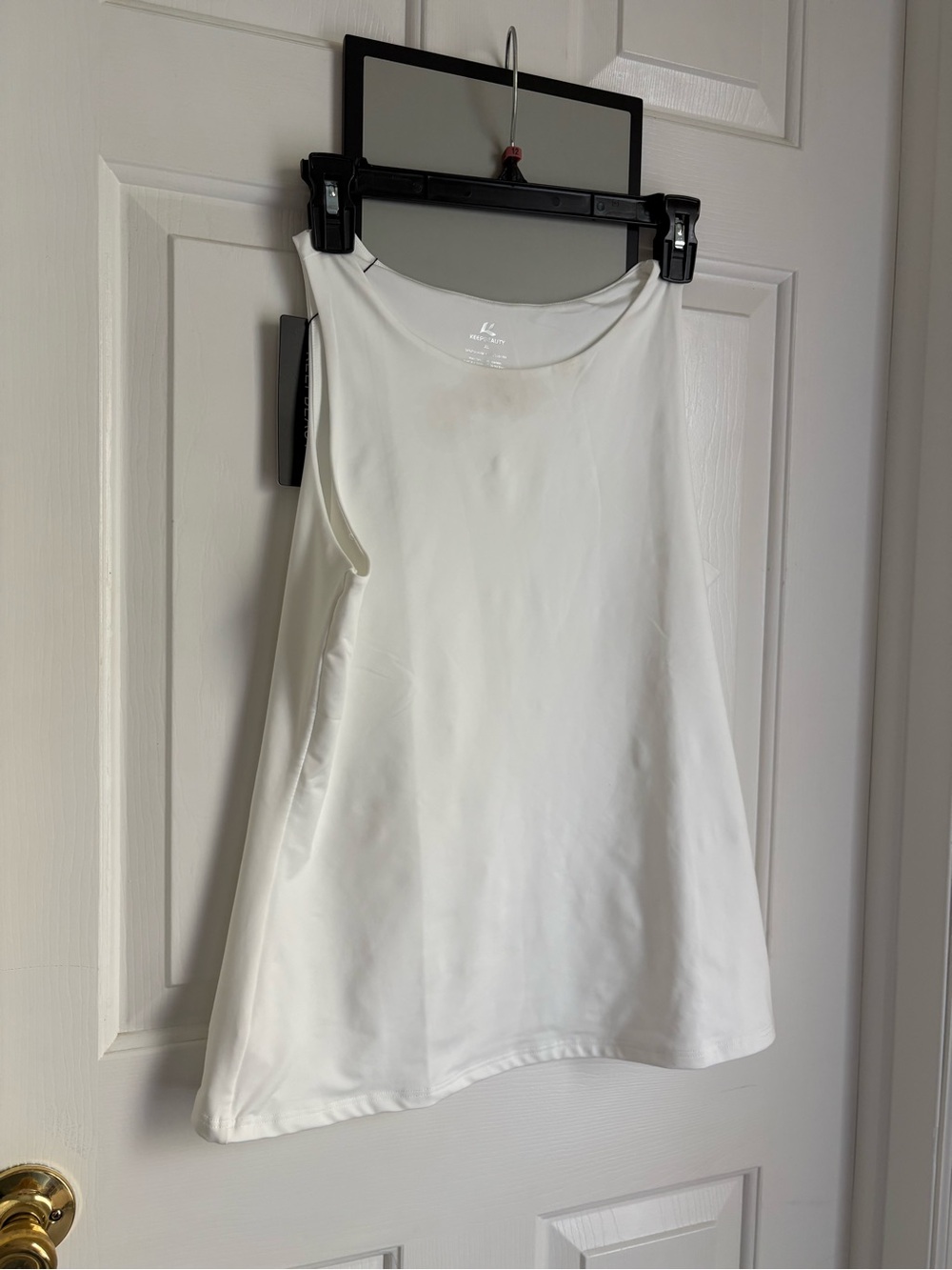 Women’s White Sleeveless compression Satin Tank Top